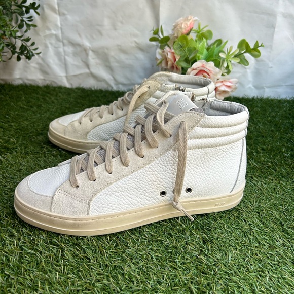 P448 Womens White Mixed MediaLace-Up Cushioned Grommet Sz 8...